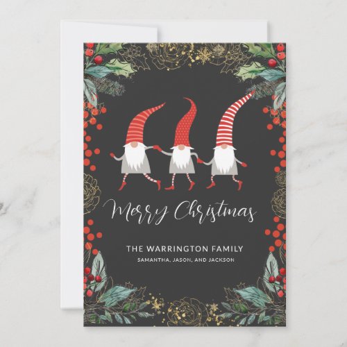 Christmas Gnomes  Holiday Card