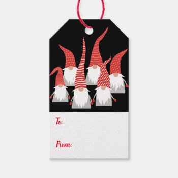 Christmas Gnomes Holiday Elves Cute Seasonal Xmas Gift Tags by UniqueChristmasGifts at Zazzle