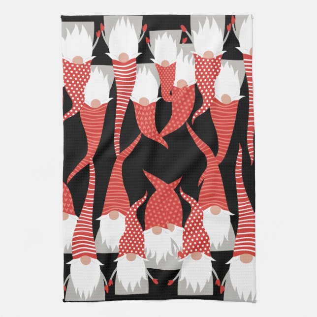 Christmas Gnomes Holiday Elves Cute Seasonal Xmas Kitchen Towel (Vertical)