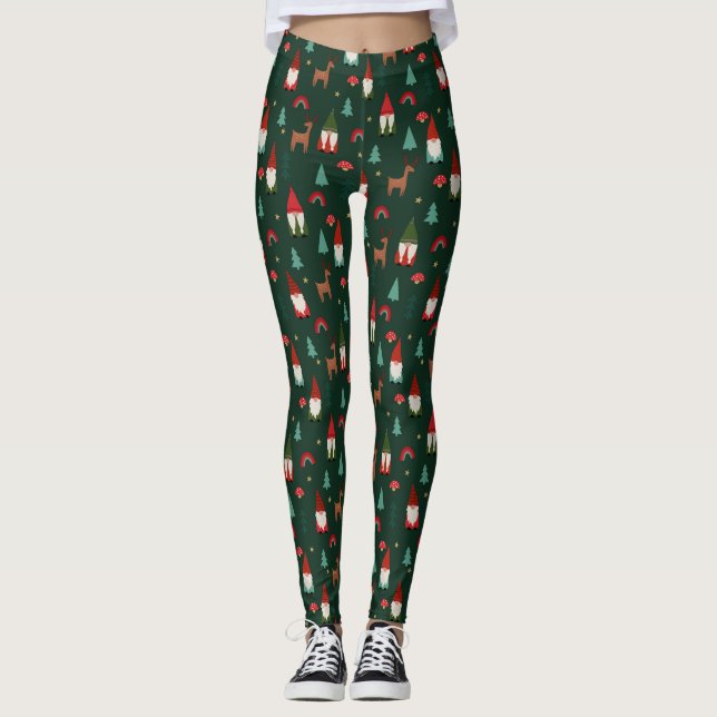 Christmas Gnomes Holiday Leggings (Front)