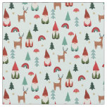 Christmas Gnomes holiday light mint Fabric