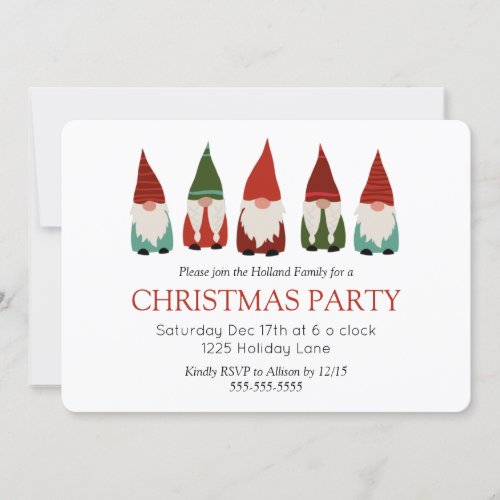 Christmas Gnomes Holiday Party Invitation