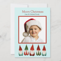Christmas Gnomes Holiday Photo Card