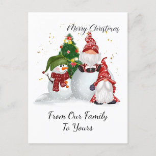 Christmas Gnomes Holiday Postcard