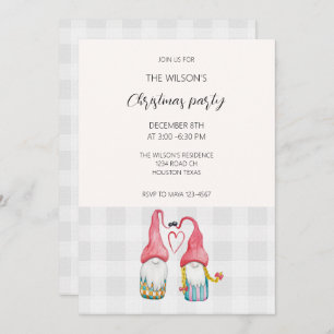 Christmas Gnomes In Love Watercolor Monogrammed