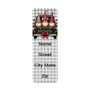 Christmas gnomes label