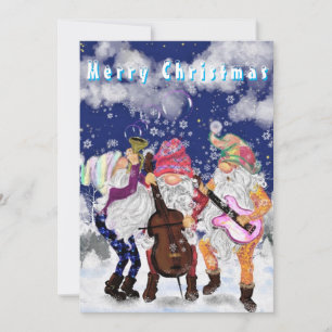 Christmas Gnomes Music Band Card - Fun