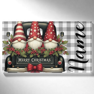 Christmas gnomes name tag