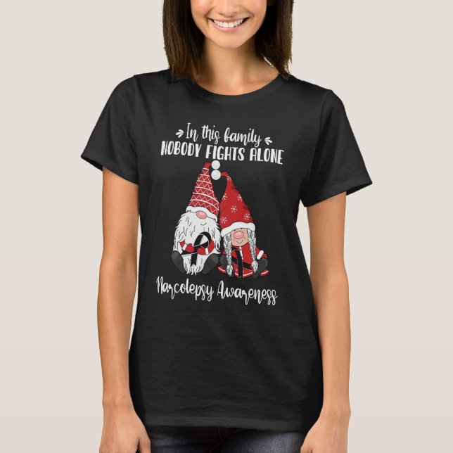 Christmas Gnomes Narcolepsy Awareness T-Shirt (Front)