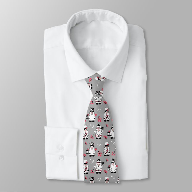 Christmas Gnomes Neck Tie (Tied)