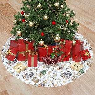 Christmas gnomes nordic farmhouse business logo brushed polyester tree skirt