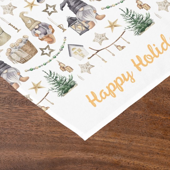 Christmas gnomes nordic farmhouse style short table runner (Creator Uploaded)