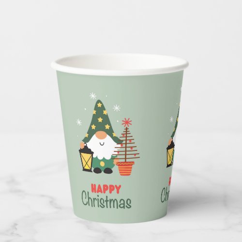 Christmas Gnomes Paper Cups