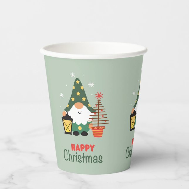 Christmas Gnomes Paper Cups (Front)