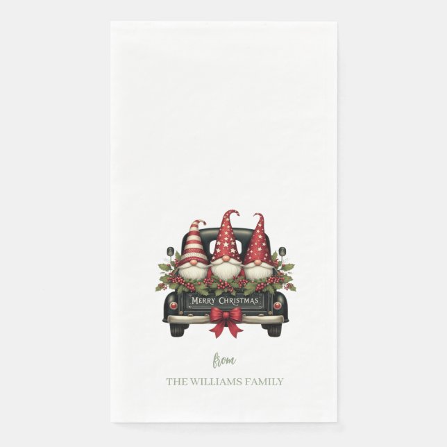 Christmas Gnomes Paper Guest Towels (Front)