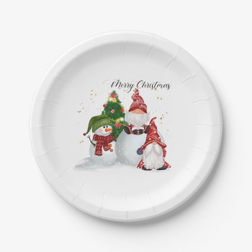 Christmas Gnomes Paper Plates