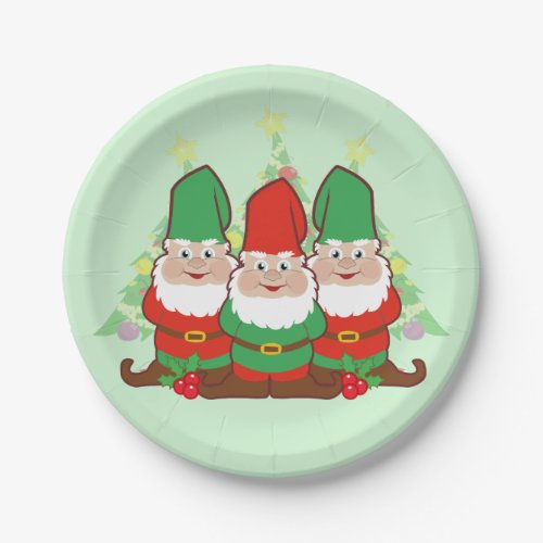 Christmas Gnomes Paper Plates