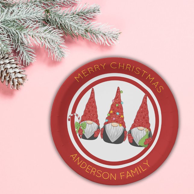 Christmas Gnomes Paper Plates (Creator Uploaded)