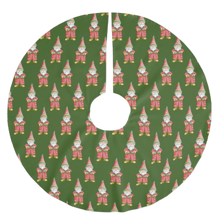 Download Christmas Gnomes Pattern Brushed Polyester Tree Skirt Zazzle Com