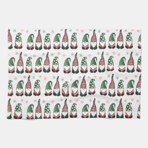 Christmas Gnomes Pattern Kitchen Towel
