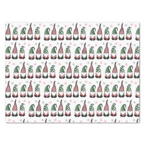 Christmas Gnomes Pattern Tissue Paper