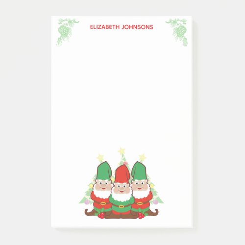 Christmas Gnomes Personalized Post_it Notes