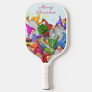 Christmas Gnomes Pickleball Paddle