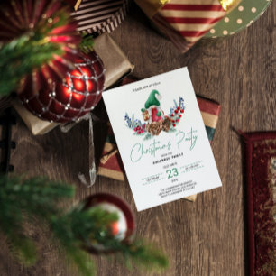 Christmas Gnomes & Pine Cones Invitation