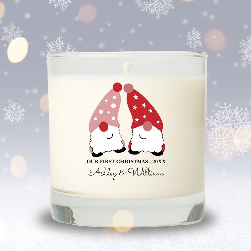 Christmas Gnomes Pink and Red  Scented Candle
