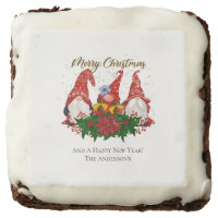 Christmas Gnomes Poinsettia Whimsical Woodland  Brownie