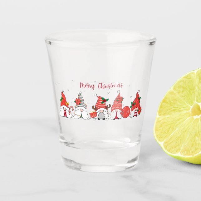 Christmas Gnomes Shot Glass (Front)