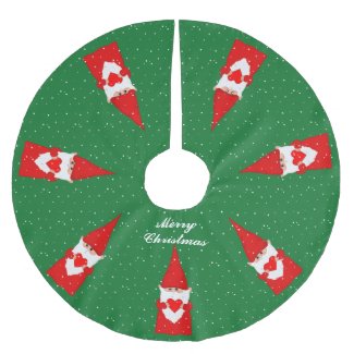 Christmas Gnomes & Snowflakes on Green