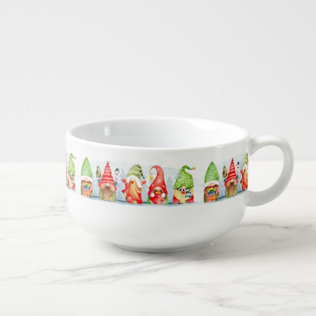 Christmas Gnomes Soup Mug (Left)