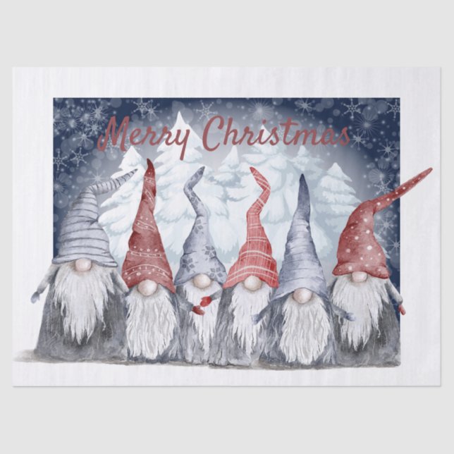 Christmas Gnomes Tissue Paper (Front)