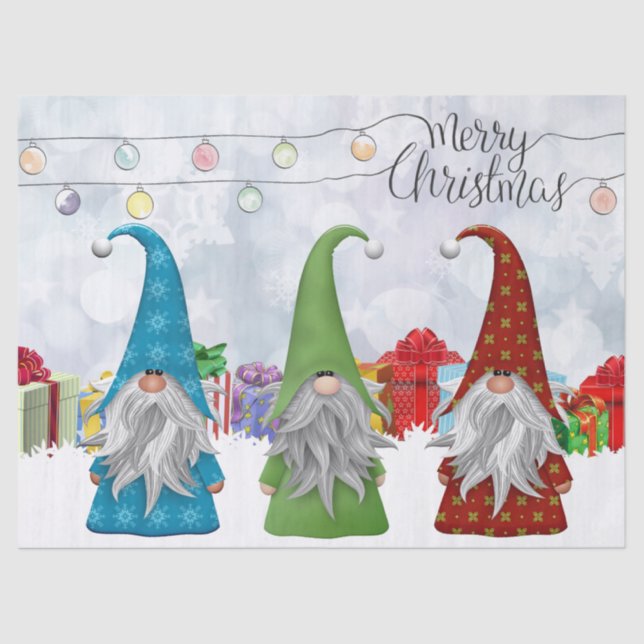 Christmas Gnomes Tissue Paper (Front)