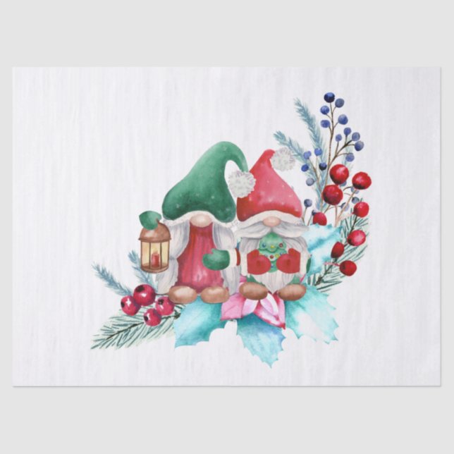 Christmas Gnomes Tissue Paper (Front)