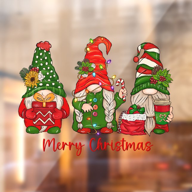 Christmas Gnomes Trio Window Cling (Sheet 2)