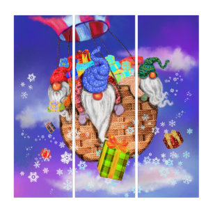 Christmas Gnomes Triptych