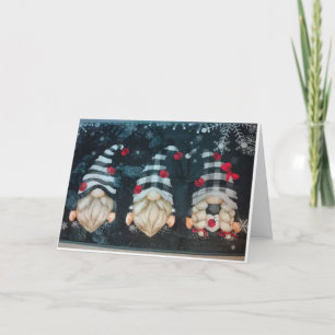 "CHRISTMAS GNOMES W/ CHRISTMAS WISHES" CARD