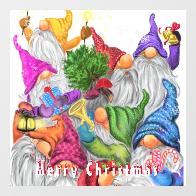 Christmas Gnomes Window Cling (Sheet)