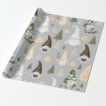 Christmas Gnomes Winter Gray Wrapping Paper<br><div class="desc">Simply cute winter Christmas gnomes pattern wrapping paper! This pattern print has several different whimsical Scandinavian gnomes and trees against a soft gray background.</div>