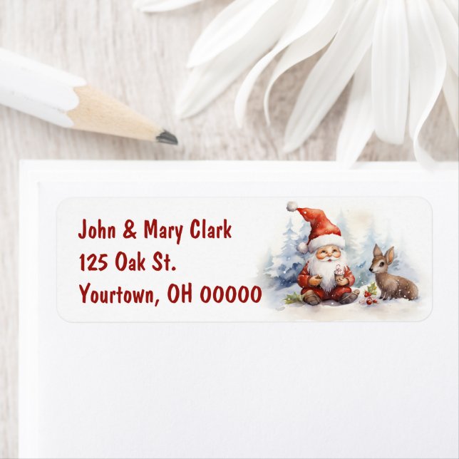 Christmas Gnomes With Deer Label (Insitu)
