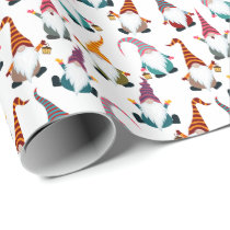 Christmas Gnomes with Lantern Watercolor Holiday Wrapping Paper Christmas Gnomes with Lantern Watercolor Holiday Wrapping Paper