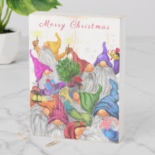 Christmas Gnomes Wooden Box