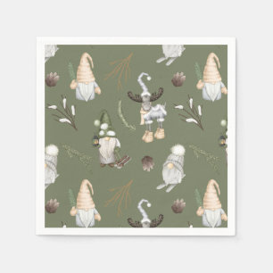 Christmas Gnomes Woodland Napkins