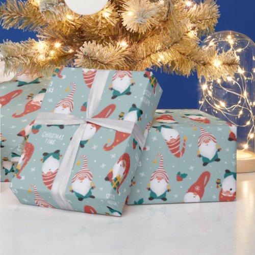 Christmas Gnomes  Wrapping Paper