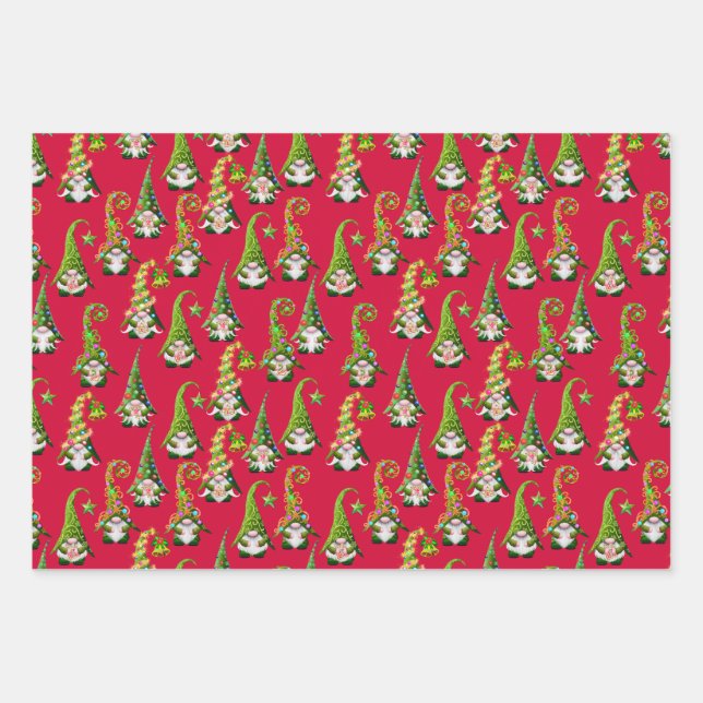 Christmas Gnomes Wrapping Paper (Front)