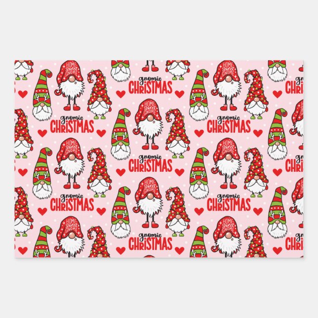 Christmas Gnomes Wrapping Paper Sheets (Front)