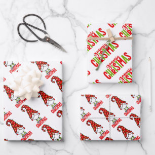 Christmas Gnomes Wrapping Paper Sheets