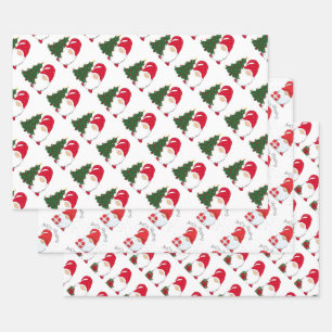 Christmas Gnomes Wrapping Paper Sheets